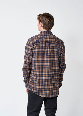 Klitmøller Collective M Kaj Shirt Gots Navy/Cashew/Taupe