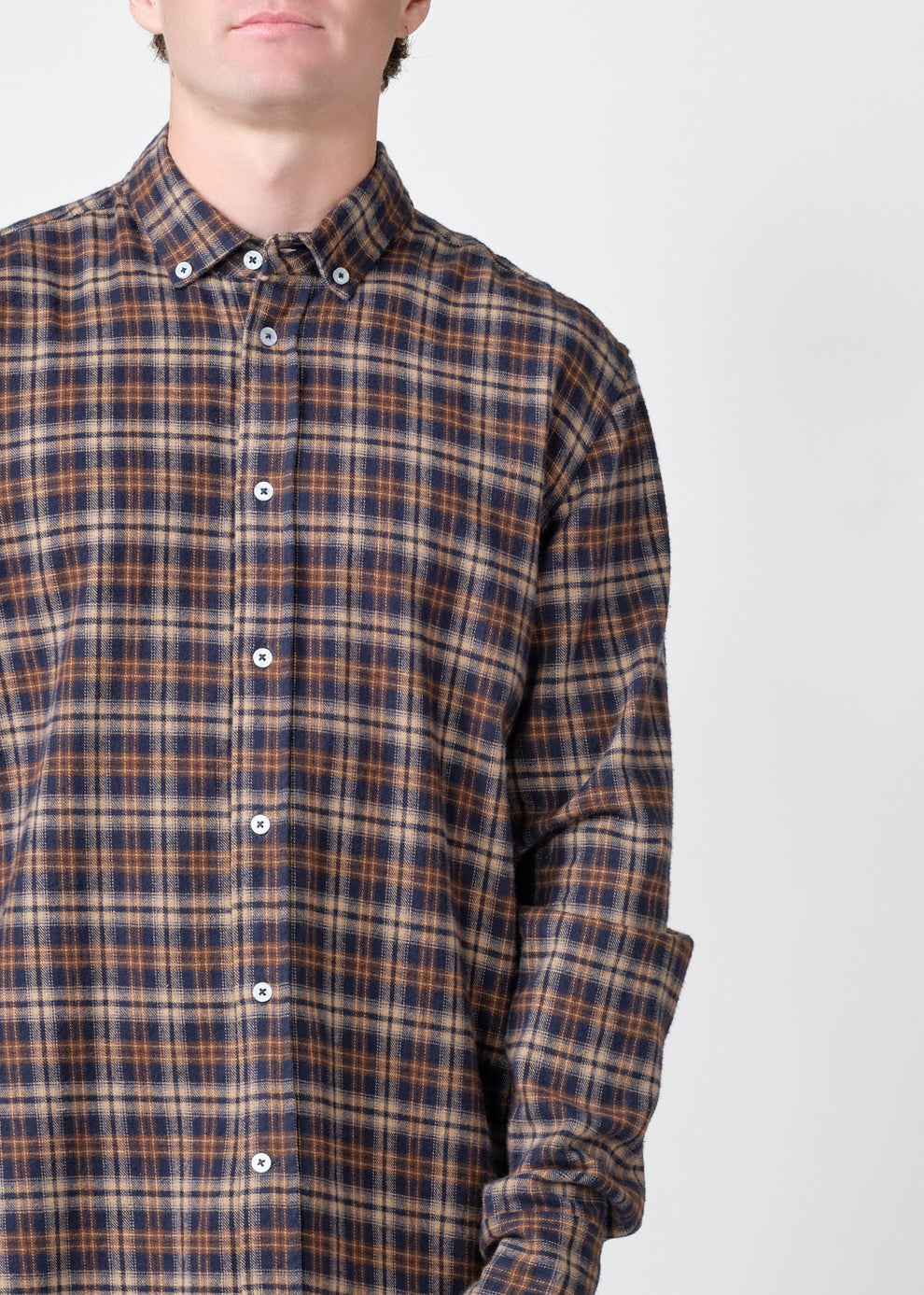Klitmøller Collective M Kaj Shirt Gots Navy/Cashew/Taupe
