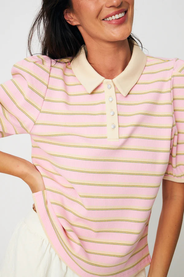 CRAS W Kleocras T-shirt Pink stripe