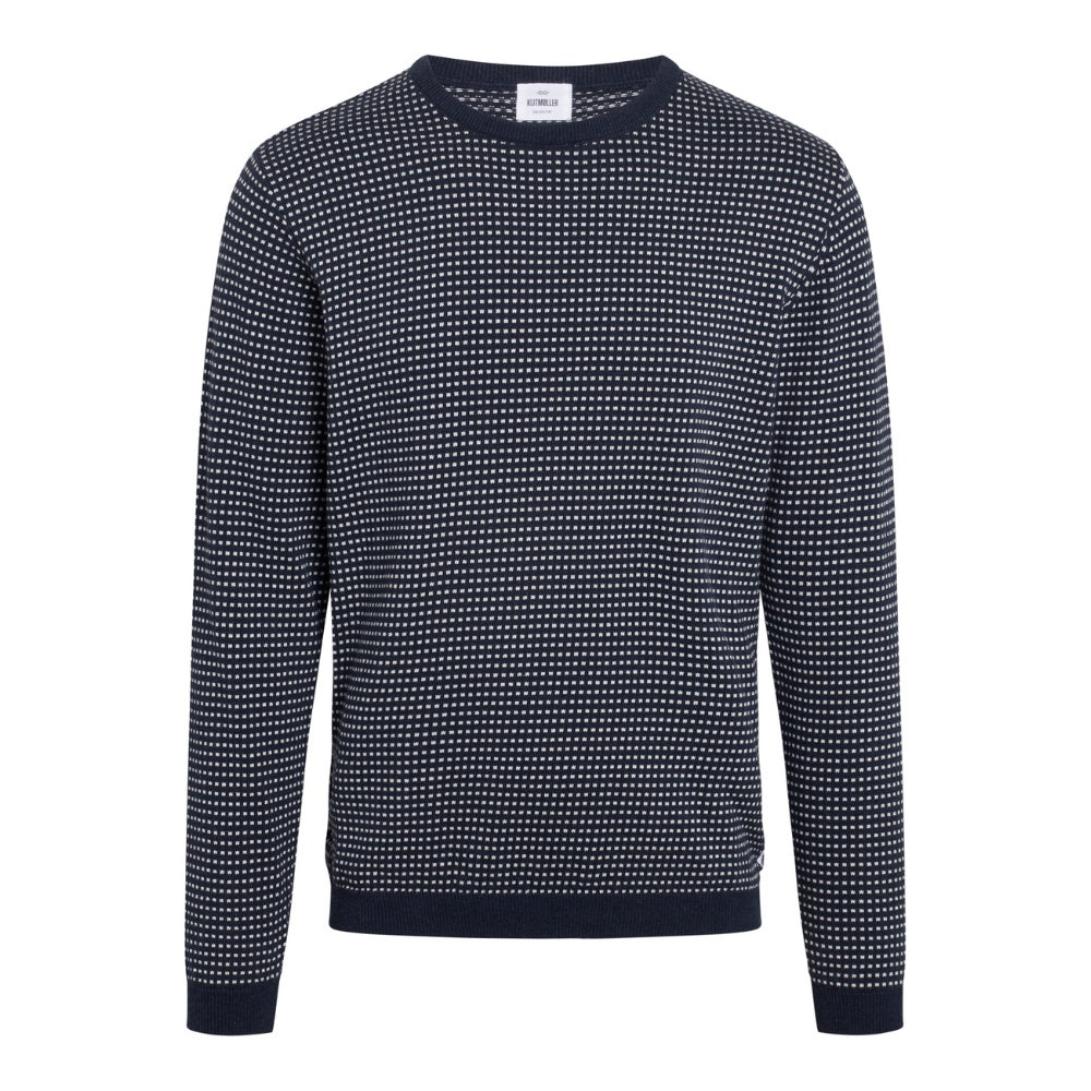 Klitmøller M Otto Strik Navy Cream Melange Dots