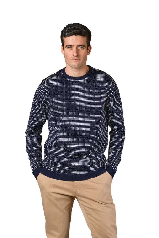 Klitmøller M Otto Strik Navy Cream Melange Dots