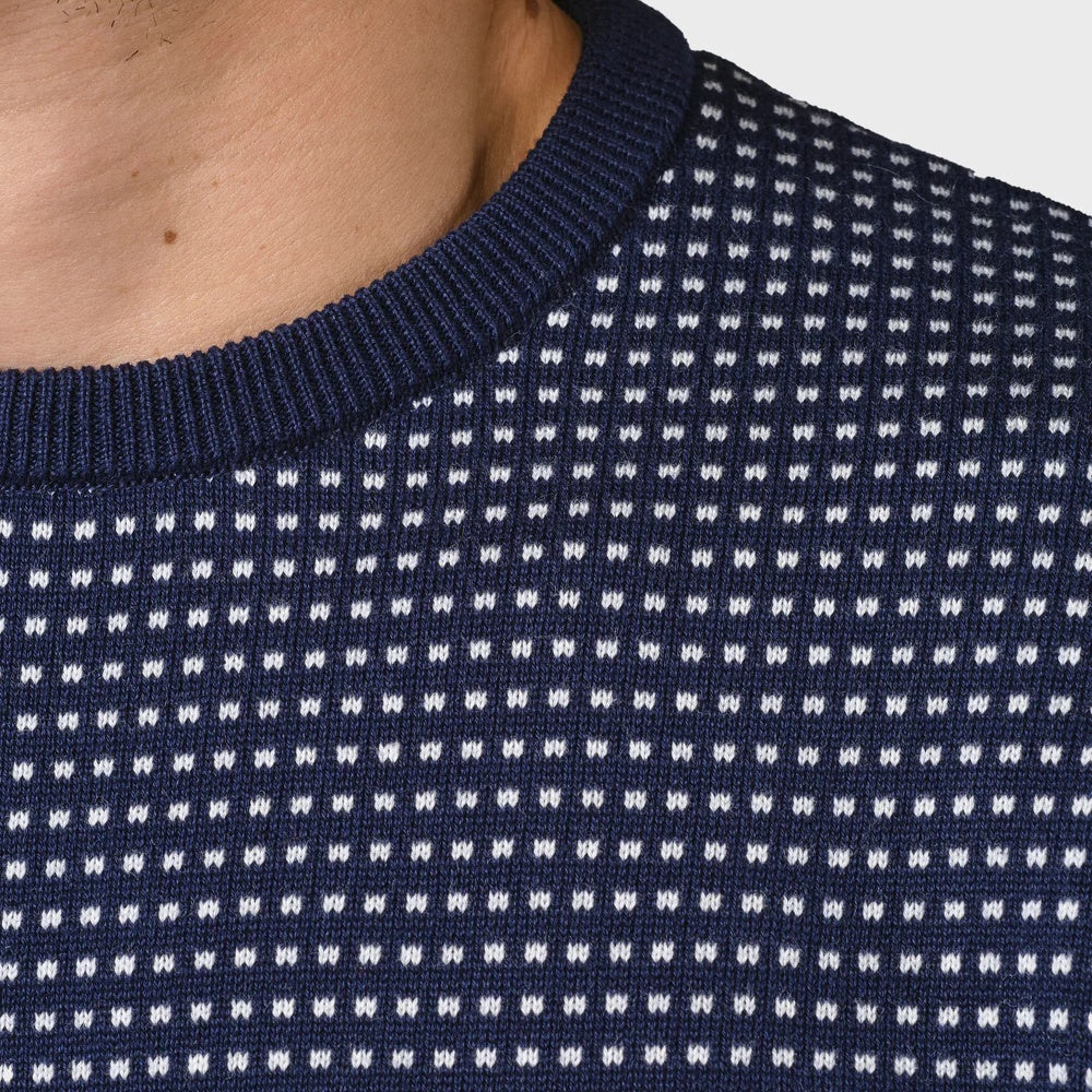 Klitmøller M Otto Strik Navy Cream Melange Dots