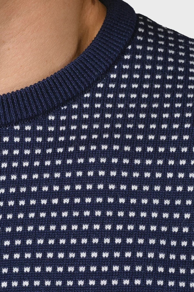 Klitmøller M Otto Strik Navy Cream Melange Dots