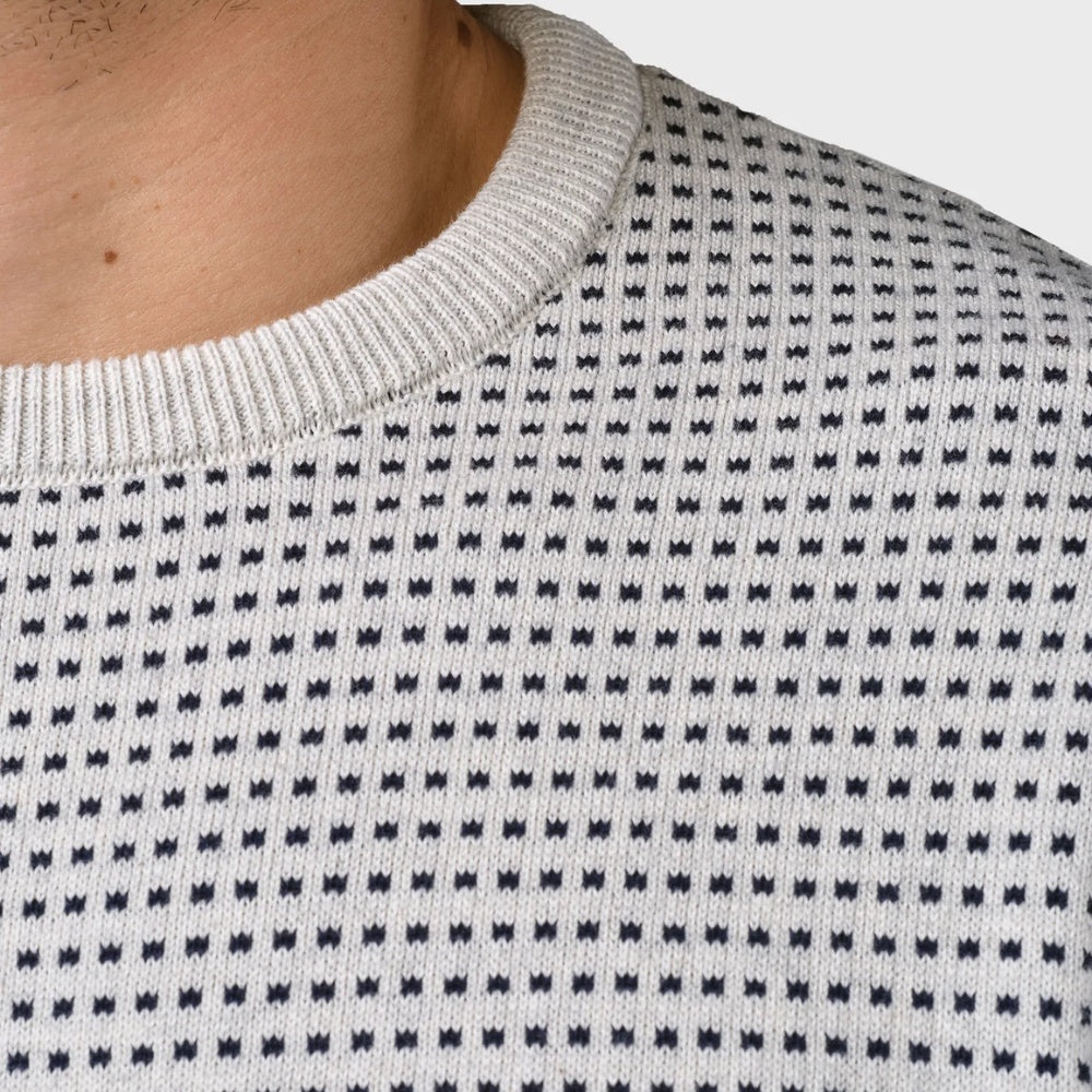 Klitmøller M Otto Strik Cream Melange Navy Dots