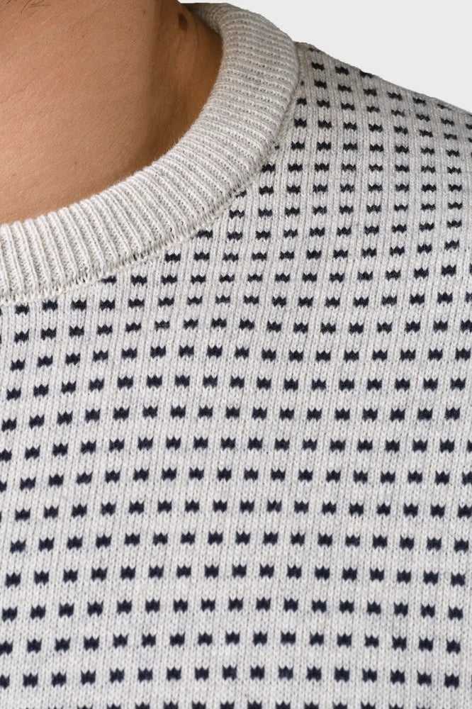 Klitmøller M Otto Strik Cream Melange Navy Dots