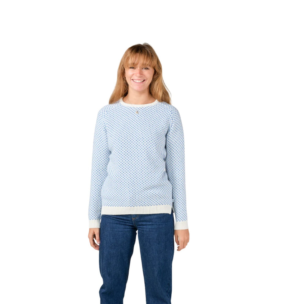 Klitmøller W Elaine Strik Cream Light Blue