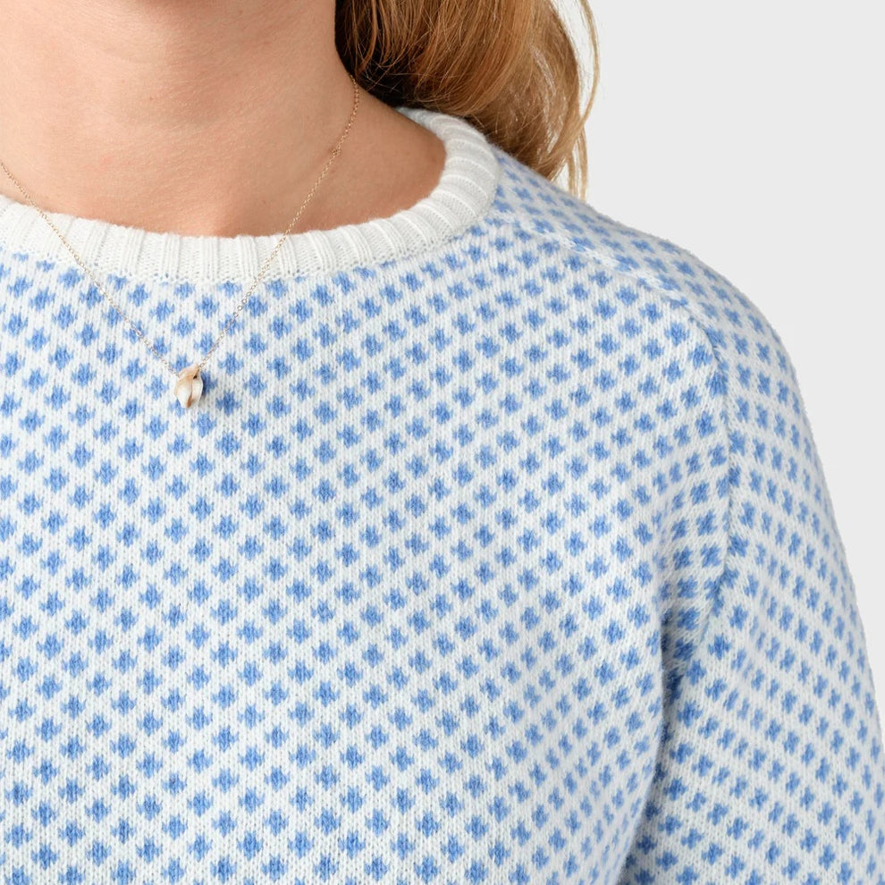 Klitmøller W Elaine Strik Cream Light Blue