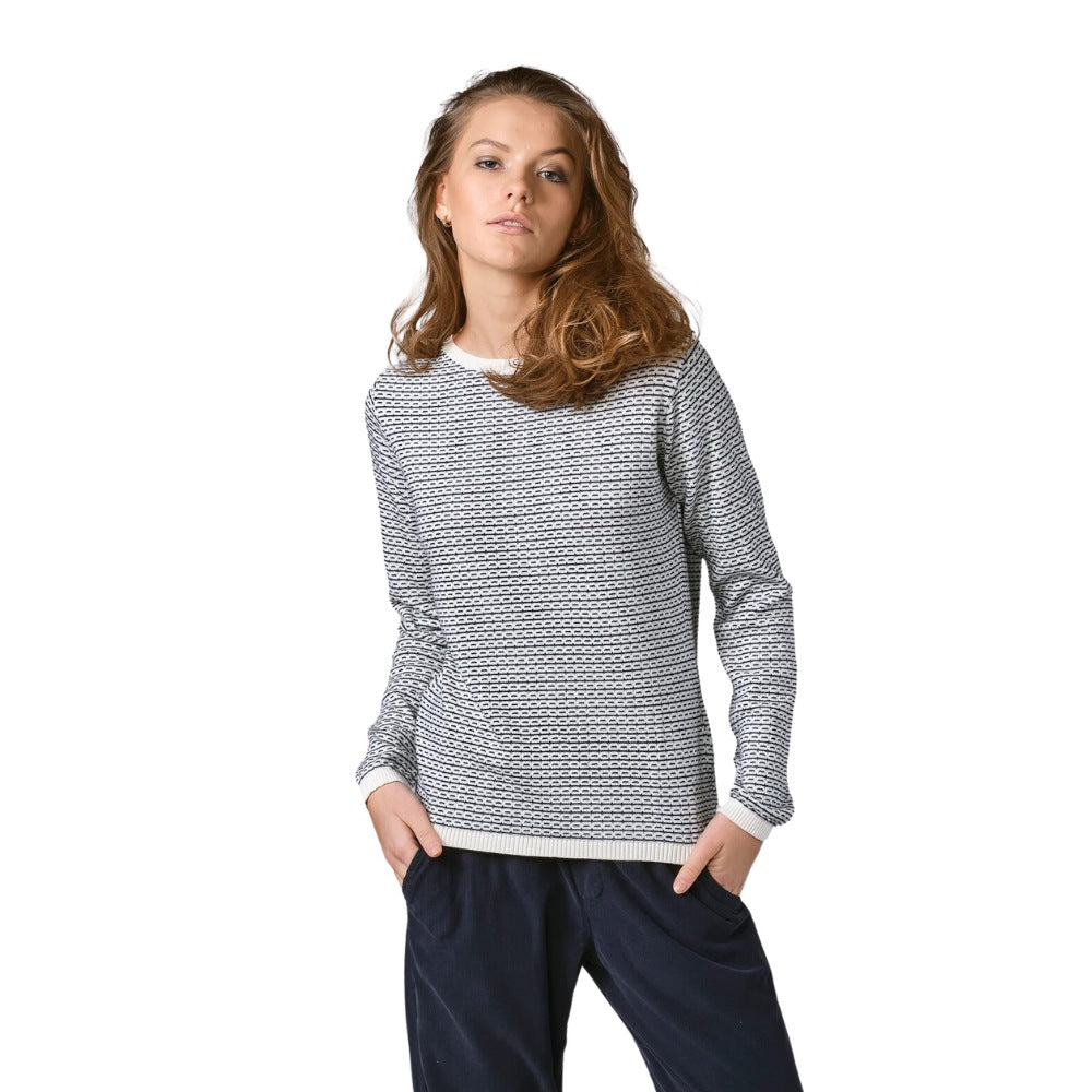 Klitmøller W Silje Knit striktrøje Cream/Navy