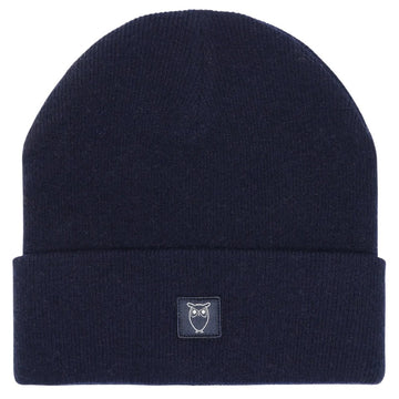 Knowledge Cotton Apparel M Double Layer Wool Beanie Total Eclipse