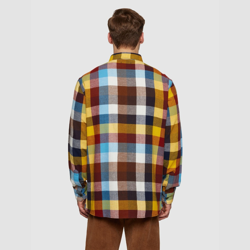 Knowledge Cotton Apparel M Loose Fit Flannel Shirt Multi Check