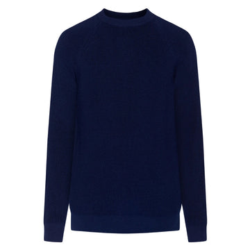 Knowledge Cotton Apparel M O-Neck Marino Wool Knit Total Eclipse