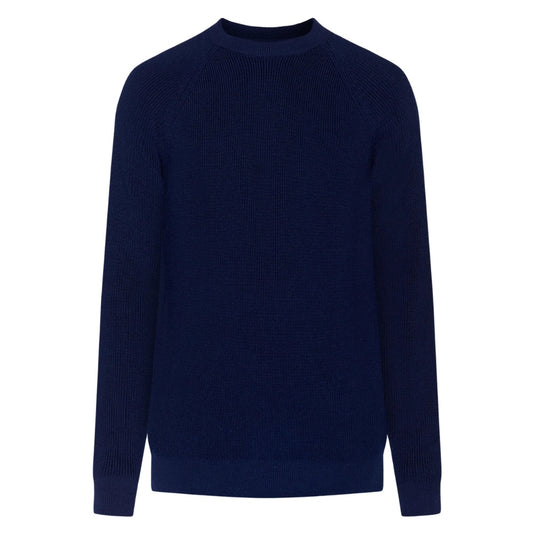 Knowledge Cotton Apparel M O-Neck Marino Wool Knit Total Eclipse