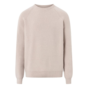 Knowledge Cotton Apparel M O-Neck Merino Wool Rib Knit Kelp