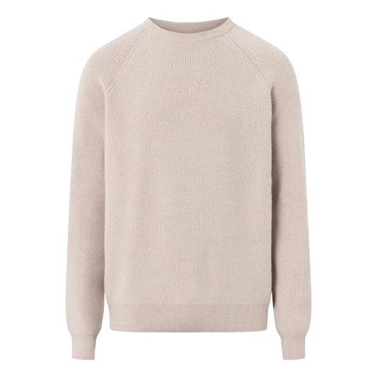 Knowledge Cotton Apparel M O-Neck Merino Wool Rib Knit Kelp