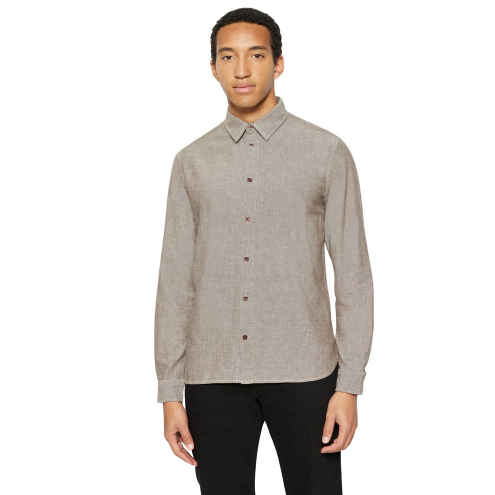 Knowledge Cotton Apparel M Regular Fit Heavy Twill Flannel Shirt Demitasse