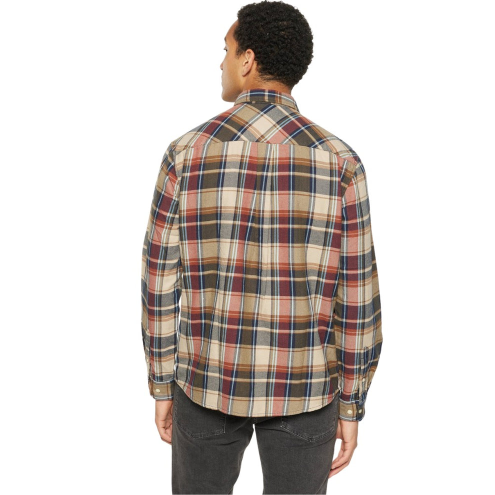 Knowledge Cotton Apparel M Regular Light Flannel Checkered Shirt Multi Check