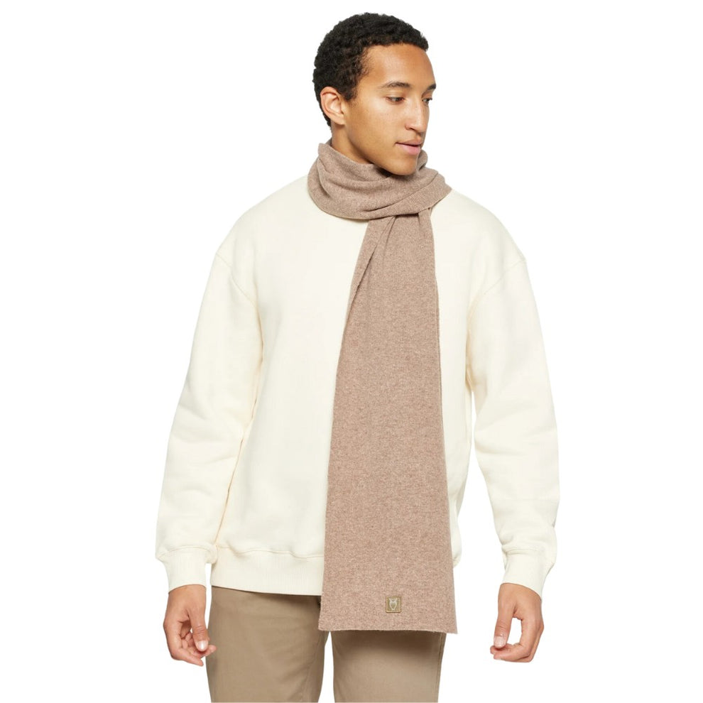 Knowledge Cotton Apparel M Rib Knit Wool Scarf Kelp Melange