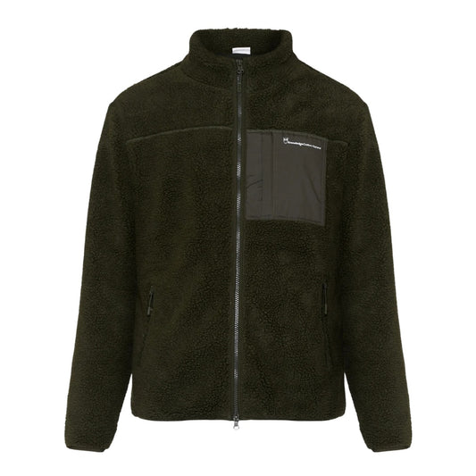 Knowledge Cotton Apparel M Teddy Fleece Zip Sweat Forrest Night