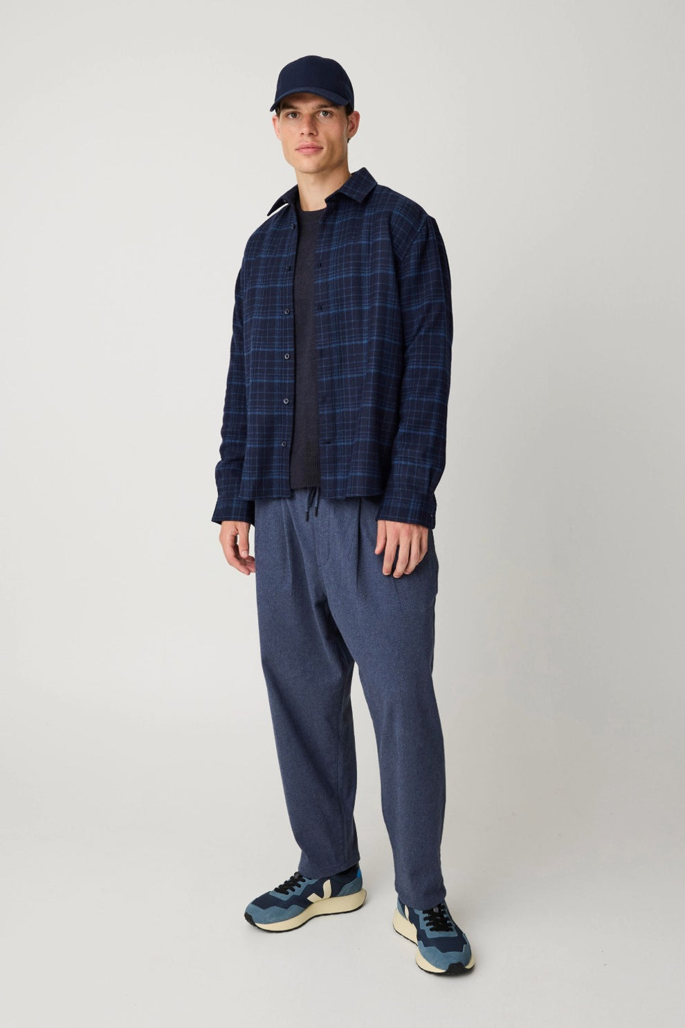 Knowledge Cotton Apparel M Twill Zip Overshirt 1001 Total Eclipse