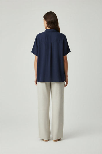 Kopenhaken Mumbai Shirt Navy - simple full back