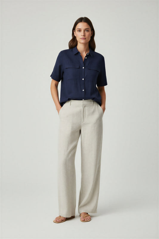 Kopenhaken Mumbai Shirt Navy - simple full front