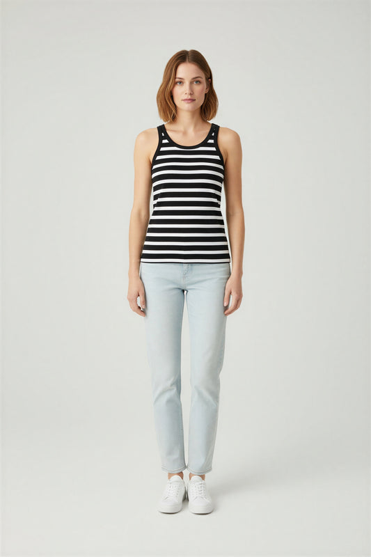 Kopenhaken Siena Stripe Top Meteorite - simple full front