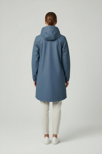 Kopenhaken W Støvregn PU Jakke Blue Stone - simple full back