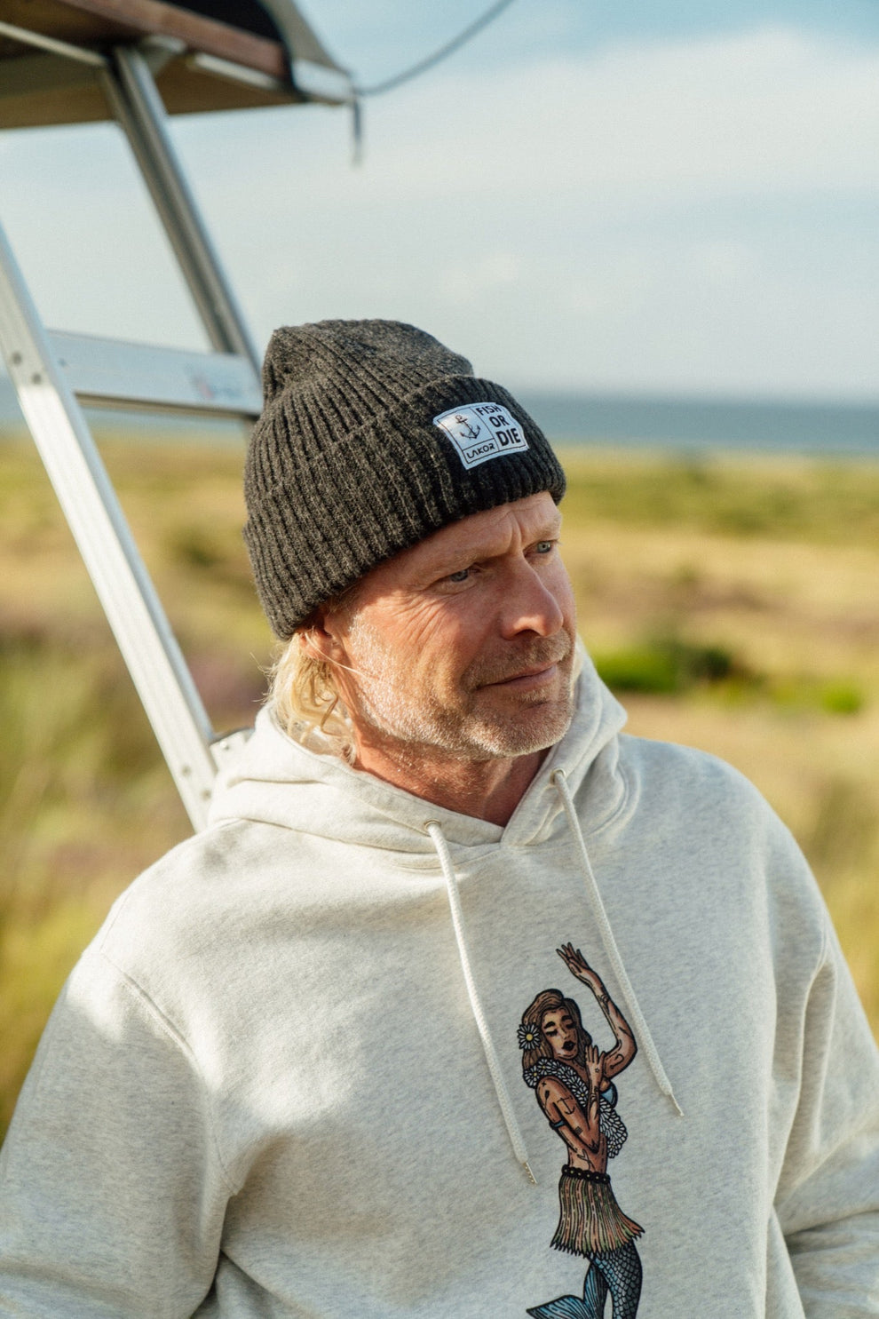 Lakor Fish Or Die Beanie Dark Brown