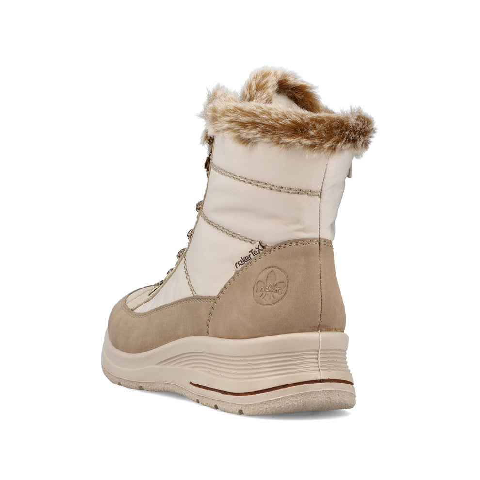Rieker W Støvle m Pels og Lynlås Beige