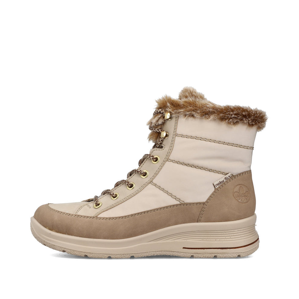 Rieker W Støvle m Pels og Lynlås Beige