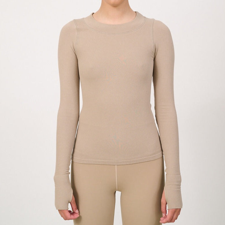Lune Active W Maia Micromodal Soft Rib Longsleeve Dune