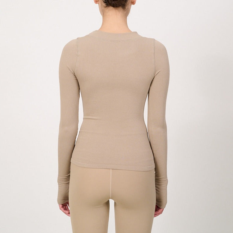 Lune Active W Maia Micromodal Soft Rib Longsleeve Dune