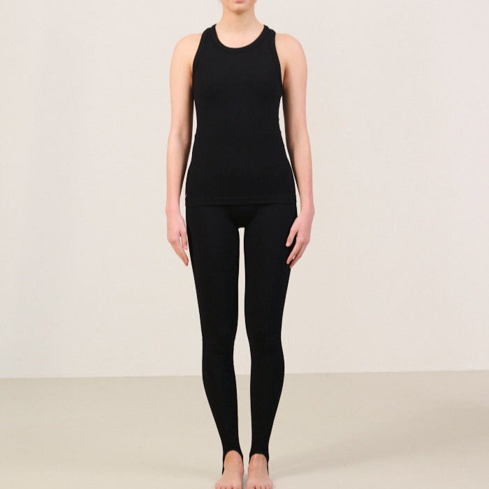 Lune Active W Maia Micromodal Soft Rib Highwaisted Legging Black