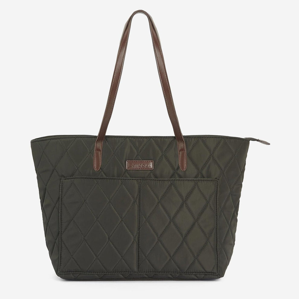 Barbour Quilt Tote Bag Olive