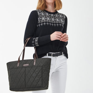Barbour Quilt Tote Bag Olive