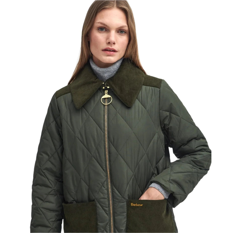 Barbour W Malton Quilt Jakke Olive