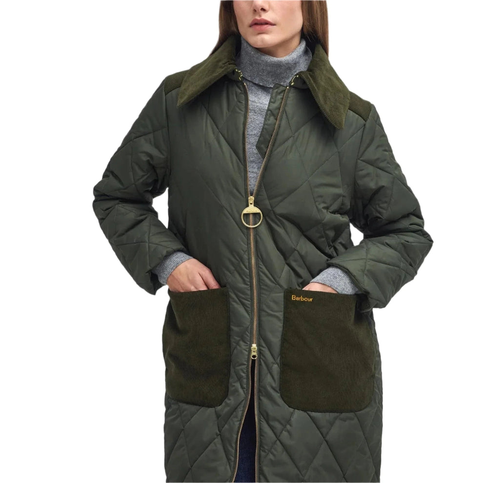 Barbour W Malton Quilt Jakke Olive