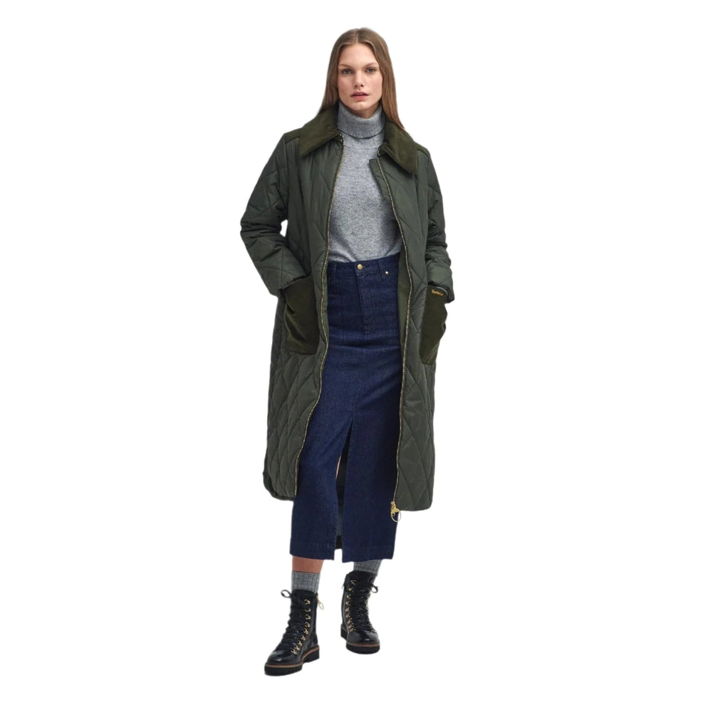 Barbour W Malton Quilt Jakke Olive