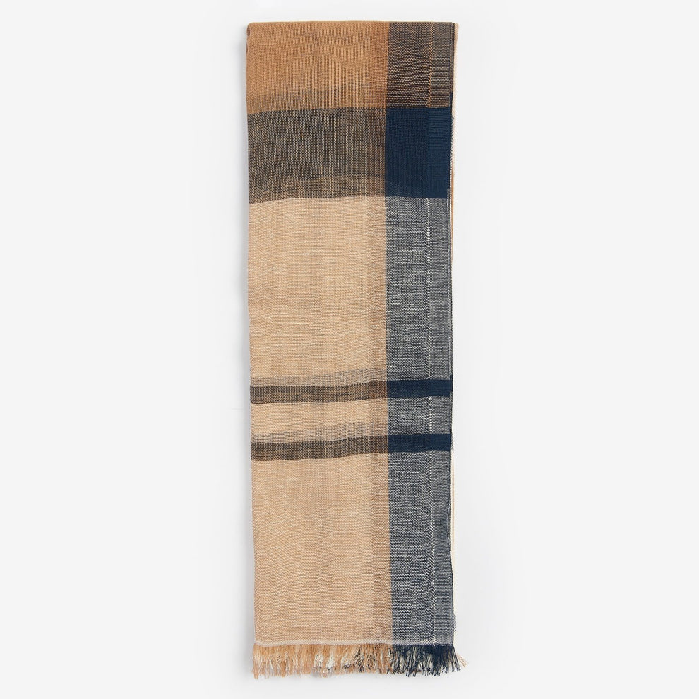 Barbour W Abigail Tartan Scarf White
