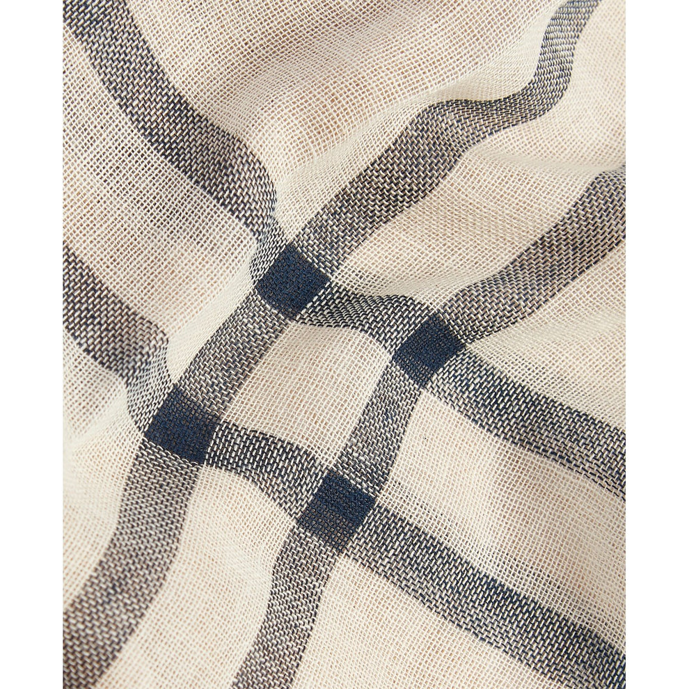 Barbour W Abigail Tartan Scarf White