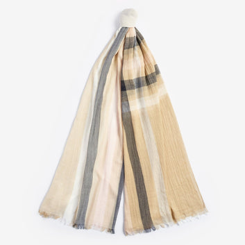Barbour W Bethany Scarf Primrose Hessian