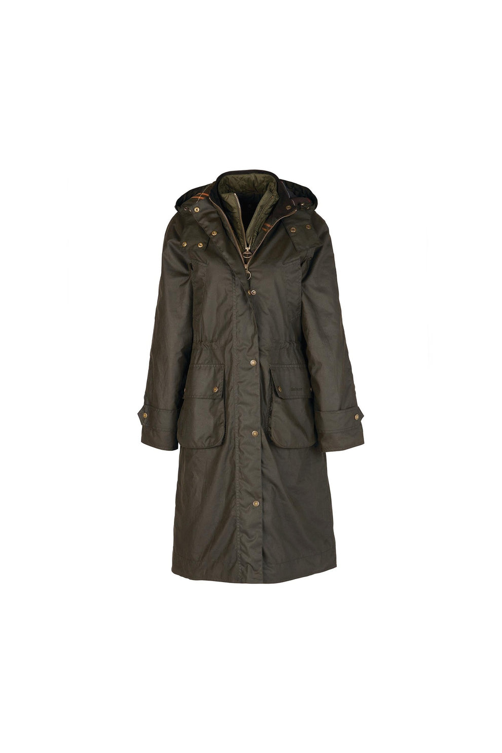 Barbour W Long Cannich Wax Olive