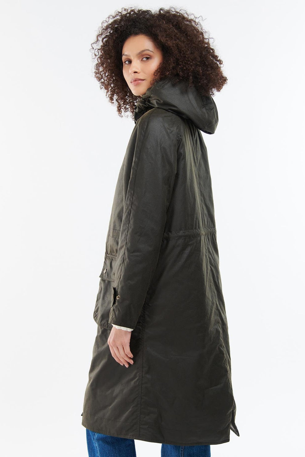 Barbour W Long Cannich Wax Olive