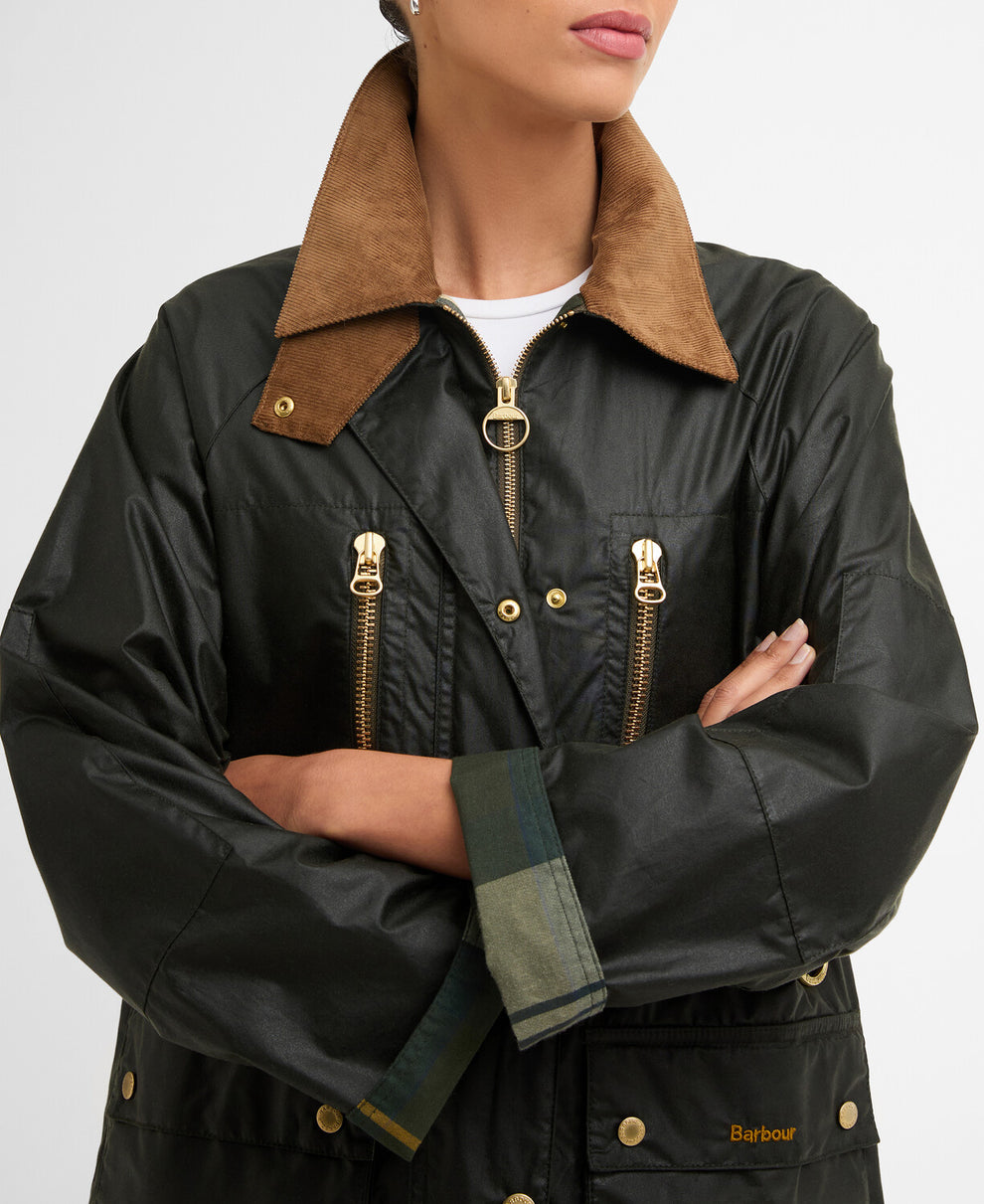 Barbour W Argill Wax Jacket Olive Black