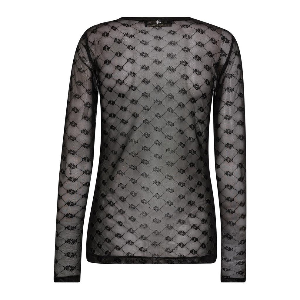 Mos Mosh W MMLoretta Velvet Mesh Blouse Black