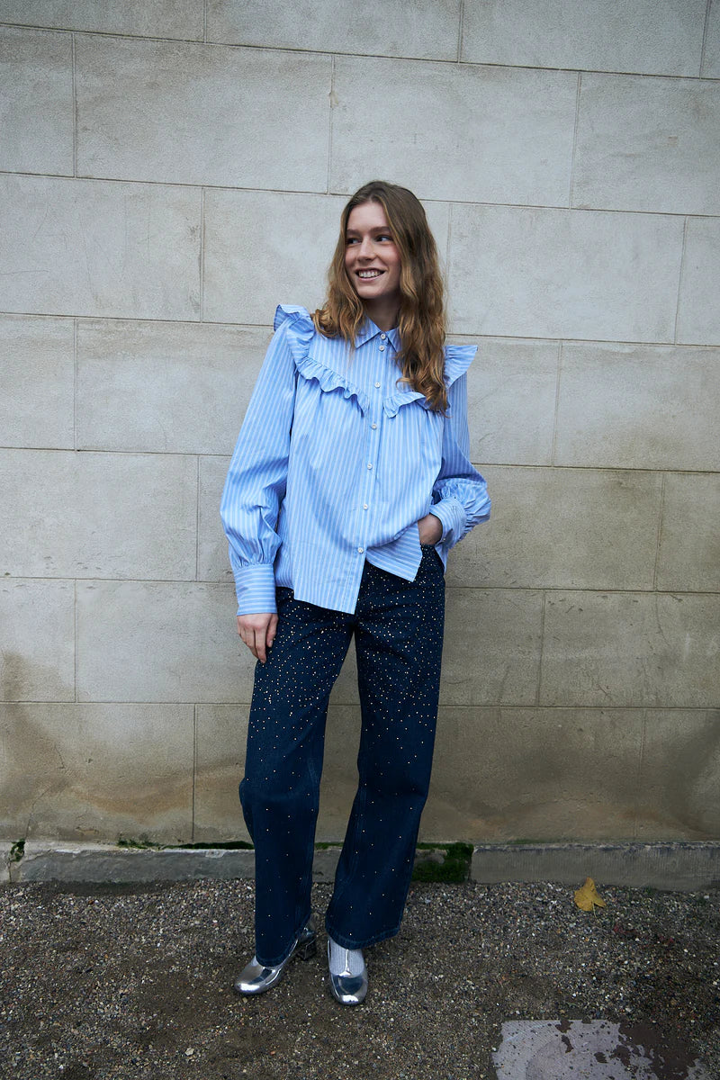 CRAS W Liviacras Shirt Blue Stripe