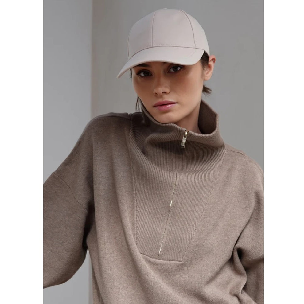 Lune Active W Olly Half Zip Knit Oversized Sweater Fossil