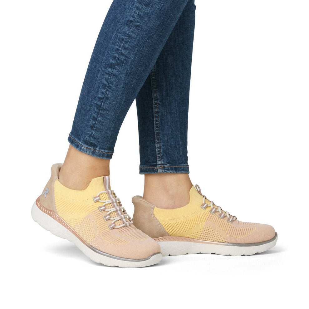 Rieker W Sko Yellow Combination - M5066-68