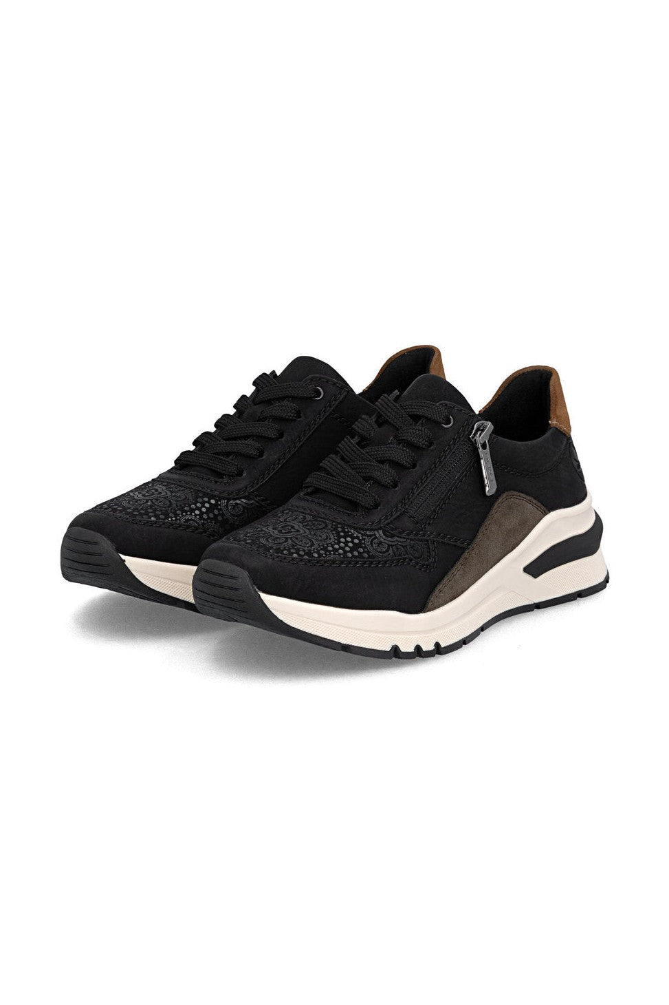Rieker W Sko Synthetic Sport Sole - Heel/Wedge Black - M6618-00