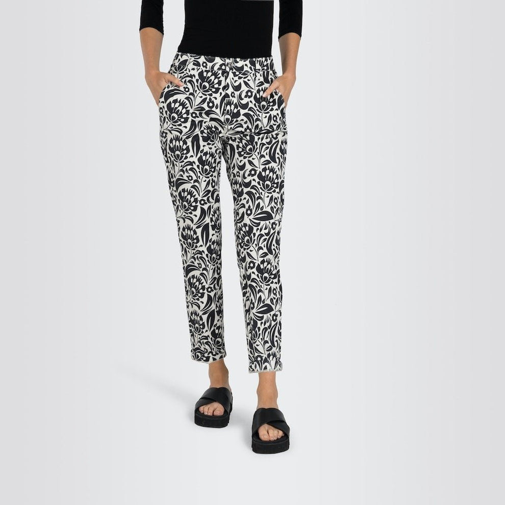 MAC W Chino Turn Up Bukser Black White